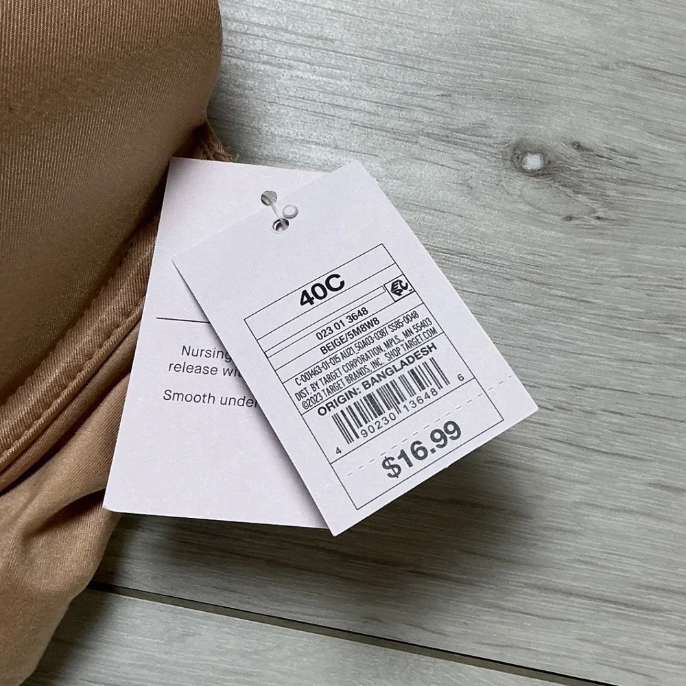 Auden Nursing Bra Women 40C Beige New With Tags - Picture 3 of 4
